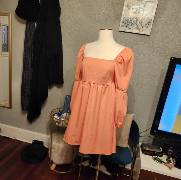 Exlura NWT Boho Peasant Dress Coral Like Color Sz. Small - Picture 13 of 15